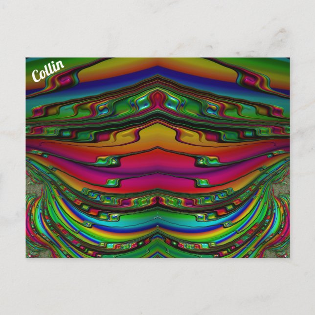 COLLIN ~ 3D Fractal Design Pattern ~ Multicolour Postcard (Front)