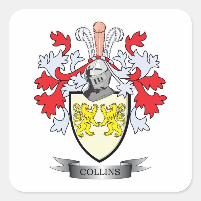 Collins Coat of Arms Square Sticker (Front)