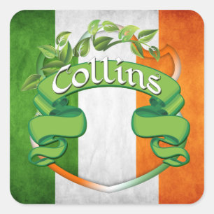 Collins Irish Shield Square Sticker