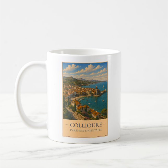 Collioure, France – Vintage Travel Mug (Left)