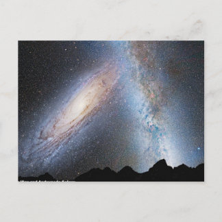 Collision of milky way and Andromeda Postcard
