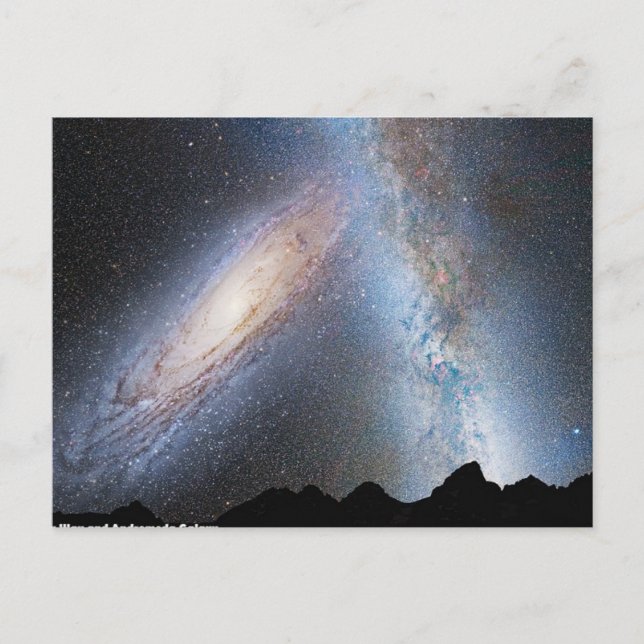 Collision of milky way and Andromeda Postcard (Front)