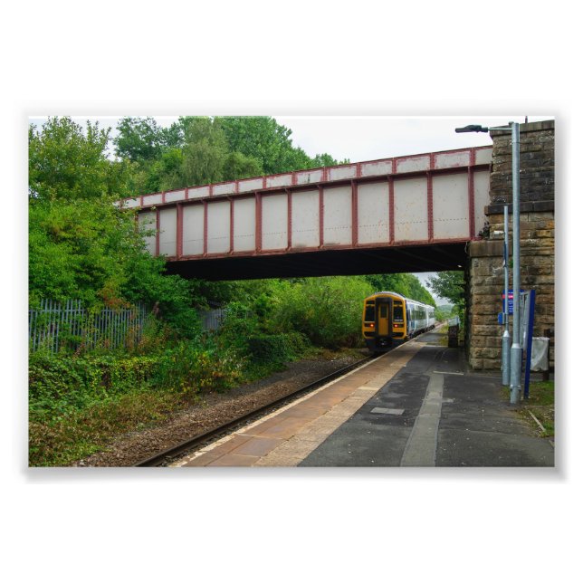 Colne Bound Train Leaving Burnley Barracks Railway Photo Print (Front)