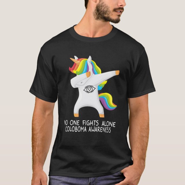 Coloboma Awraress Dabbing Unicorn Awareness T-Shirt (Front)