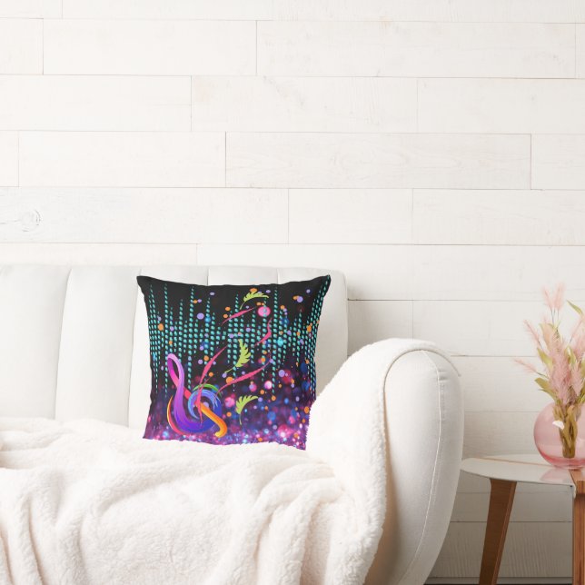 Coloful Abstract Clef Sound Wave Design Cushion (Couch)