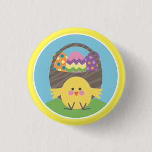 Coloful Chick and Easter Eggs Easter Party 3 Cm Round Badge