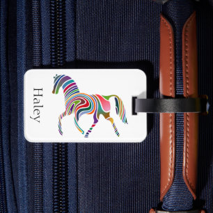 Coloful Girl Fantasy Horse Personalised Luggage Tag