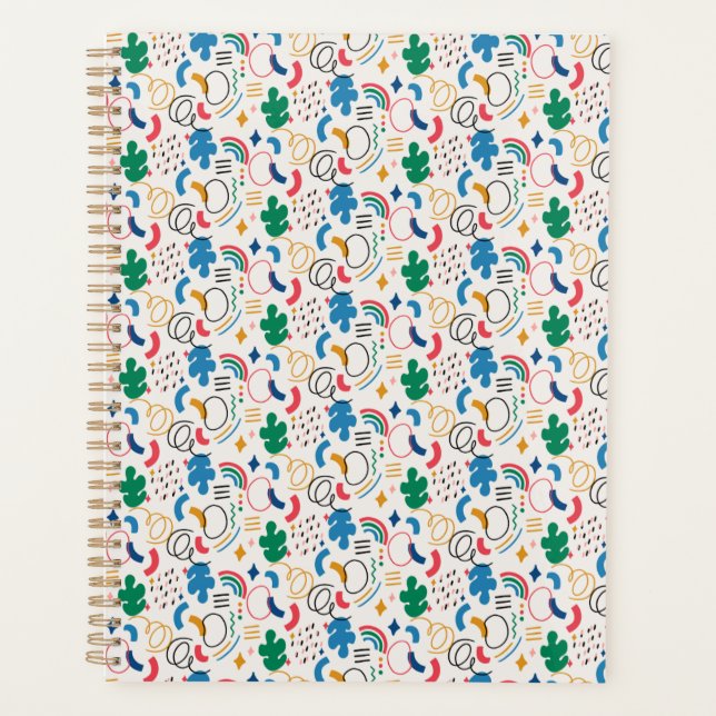 Coloful Pattern Spiral Planner Notebook (Front)