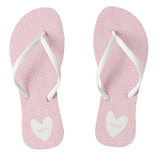 Coloful spot with heart personalised jandals (Footbed)