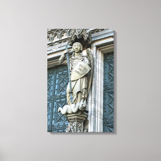 Cologne Cathedral Statue Canvas Print (Front)
