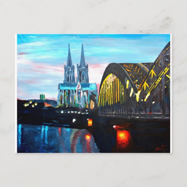 Cologne Cathedral with Hohenzollernbridge Postcard (Front)
