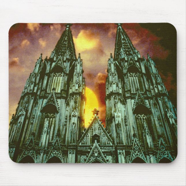 Cologne Cathedral with sun Mouse Pad (Front)
