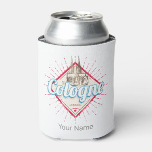 Cologne City Germany Retro Cathedral Vintage Can Cooler