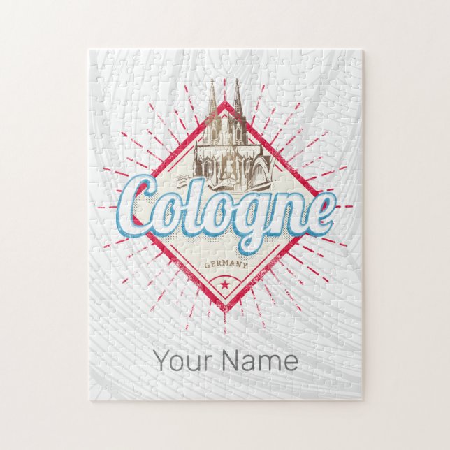Cologne City Germany Retro Cathedral Vintage Jigsaw Puzzle (Vertical)
