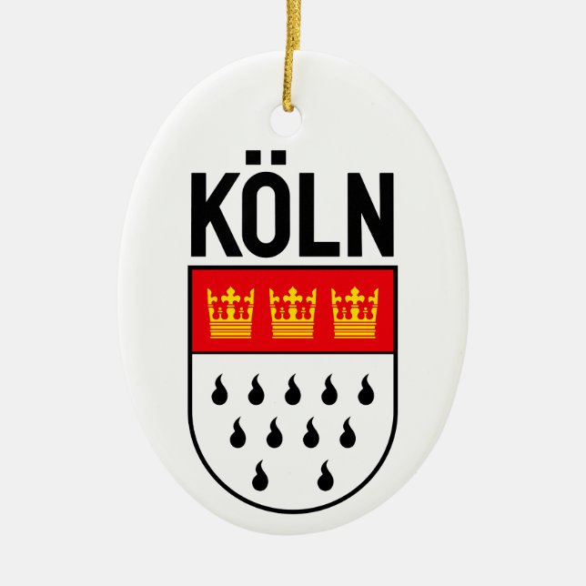 Cologne coat of arms (Germany) Ceramic Tree Decoration (Front)