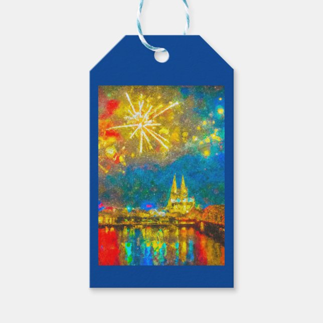 Cologne Fireworks Gift Tags (Front)
