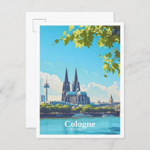 Cologne Germany Art Vintage Travel  Postcard