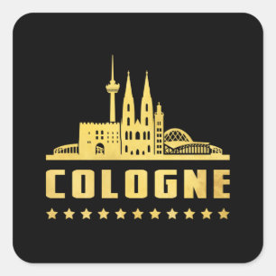Cologne Germany City Cityscape Funny Gift Idea Square Sticker