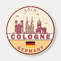 Cologne Germany City Skyline Emblem