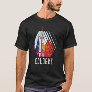 Cologne Germany City Skyline Silhouette Outline Sk T-Shirt