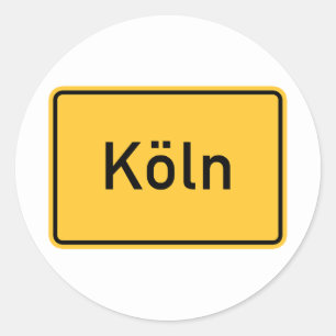 Cologne, Germany Road Sign Classic Round Sticker
