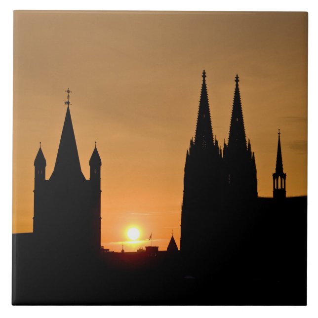 Cologne, Germany sunrise Tile (Front)