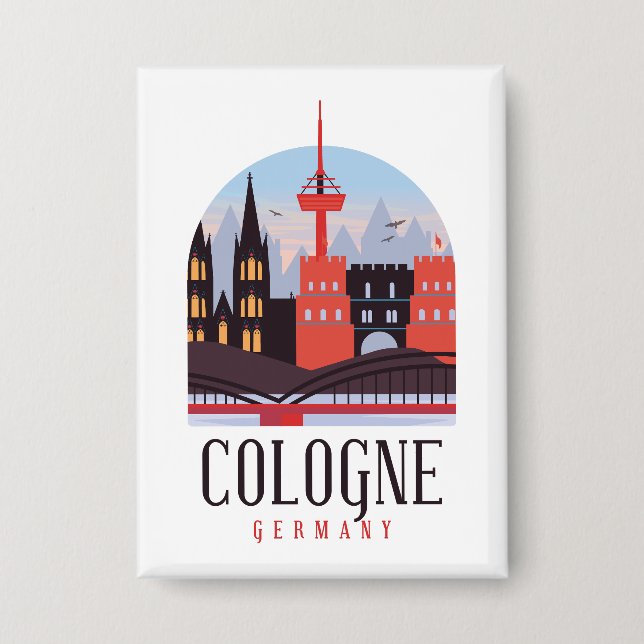 Cologne Germany Vintage Cityscape  (Front)