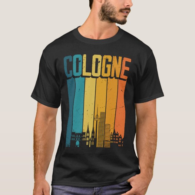 Cologne Skyline Retro Vintage Souvenir Cologne T-Shirt (Front)