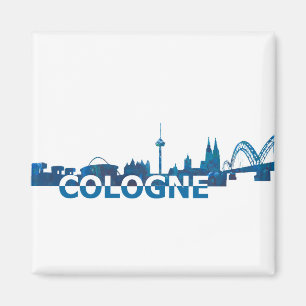 Cologne Skyline Scissor Cut Giant Text Magnet