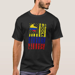 Colombia American Flag  Colombia Usa Pride T-Shirt