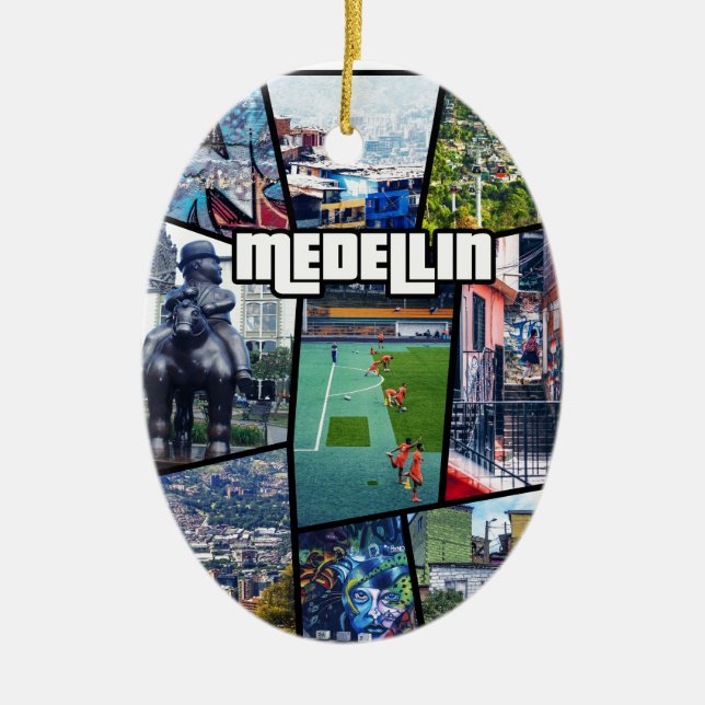 Colombia Antioquia Medellin Ceramic Tree Decoration (Front)