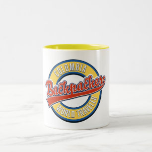 Colombia backpacker world traveller Two-Tone coffee mug