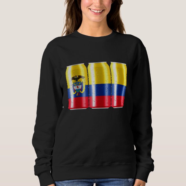 Colombia Beer Flag In A Can - Patriotic Beer Can B Sweatshirt (Front)