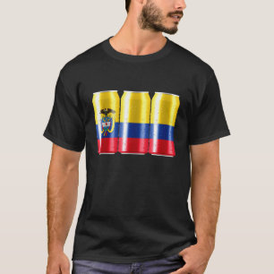 Colombia Beer Flag In A Can - Patriotic Beer Can B T-Shirt