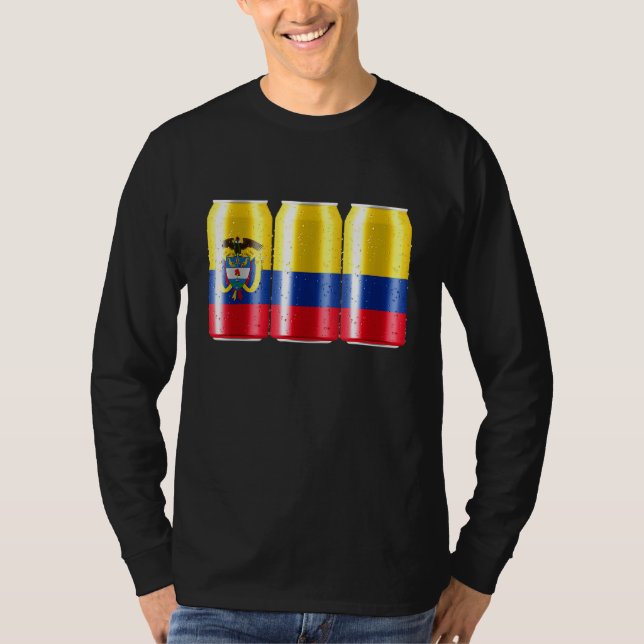 Colombia Beer Flag In A Can - Patriotic Beer Can B T-Shirt (Front)