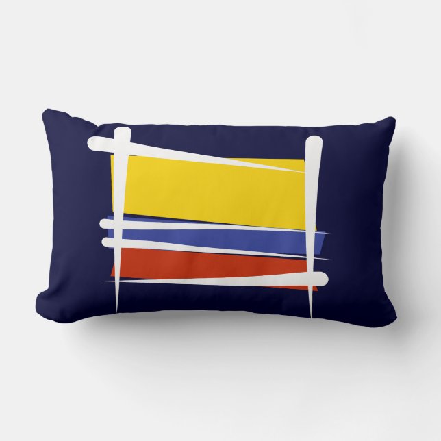 Colombia Brush Flag Lumbar Cushion (Front)