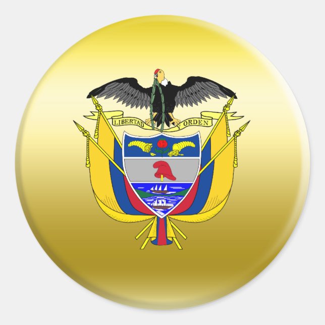 Colombia Coat of Arms Classic Round Sticker (Front)