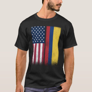 Colombia Colombian American Flags Proud USA Colomb T-Shirt