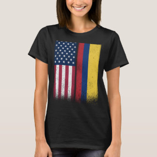 Colombia Colombian American Flags Proud USA Colomb T-Shirt