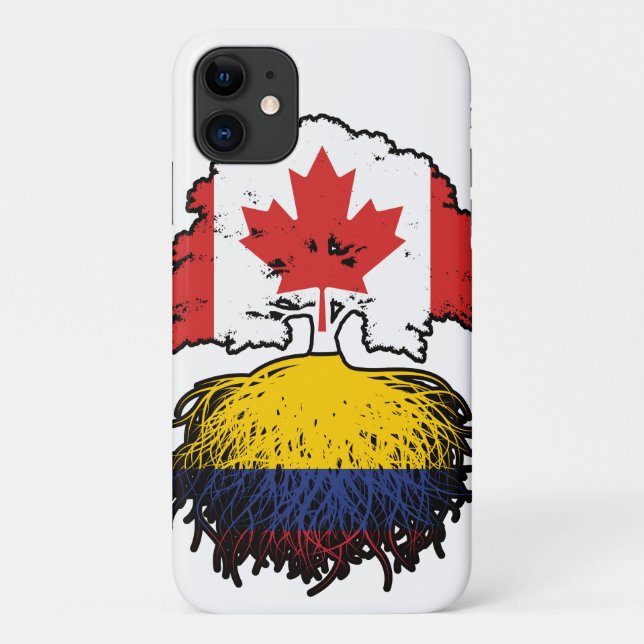 Colombia Colombian Canadian Canada Tree Roots Flag Case-Mate iPhone Case (Back)