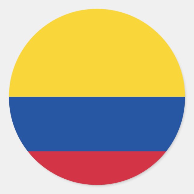 Colombia (Colombian) Flag Classic Round Sticker (Front)