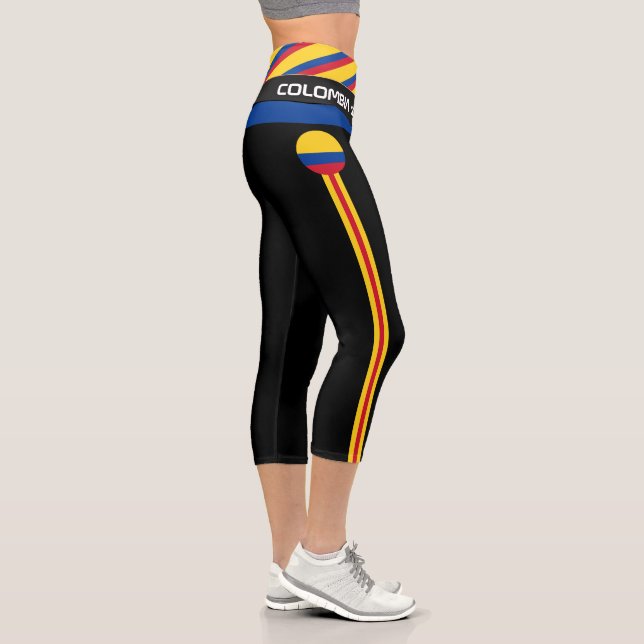 Colombia & Colombian Flag fashion, Fitness, Sports Capri Leggings (Right)