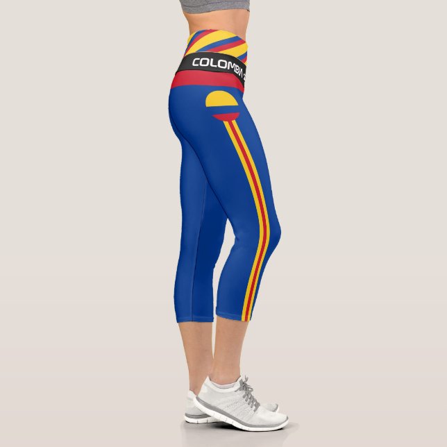 Colombia & Colombian Flag fashion, Fitness, Sports Capri Leggings (Right)