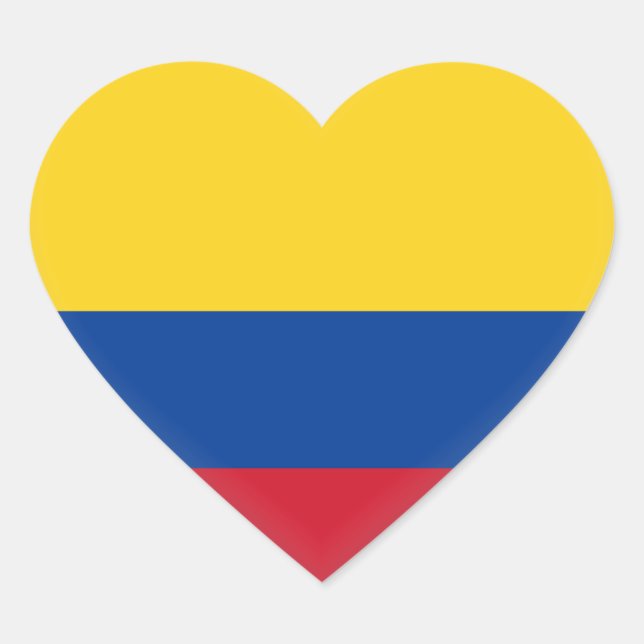 Colombia (Colombian) Flag Heart Sticker (Front)