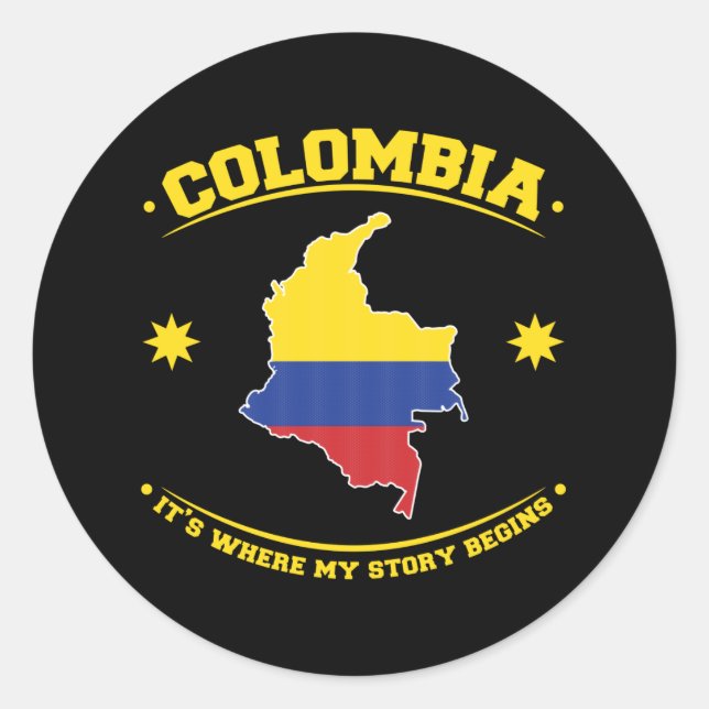 Colombia Colombian Flag Heritage Pride Classic Round Sticker (Front)