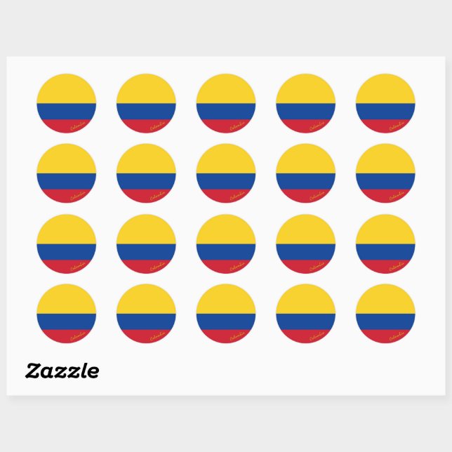 Colombia & Colombian flag patriots / sports Classic Round Sticker (Sheet)