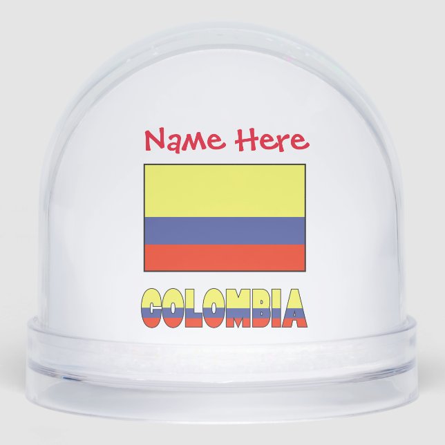 Colombia Colombian Flag Red Personalisation Snowglobe (Front)