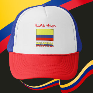 Colombia Colombian Flag Red Personalized  Trucker Hat