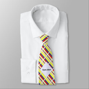 Colombia Colombian Flag Tile Black Personalised Tie