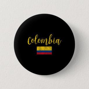 Colombia Colombian Flag Vintage  6 Cm Round Badge